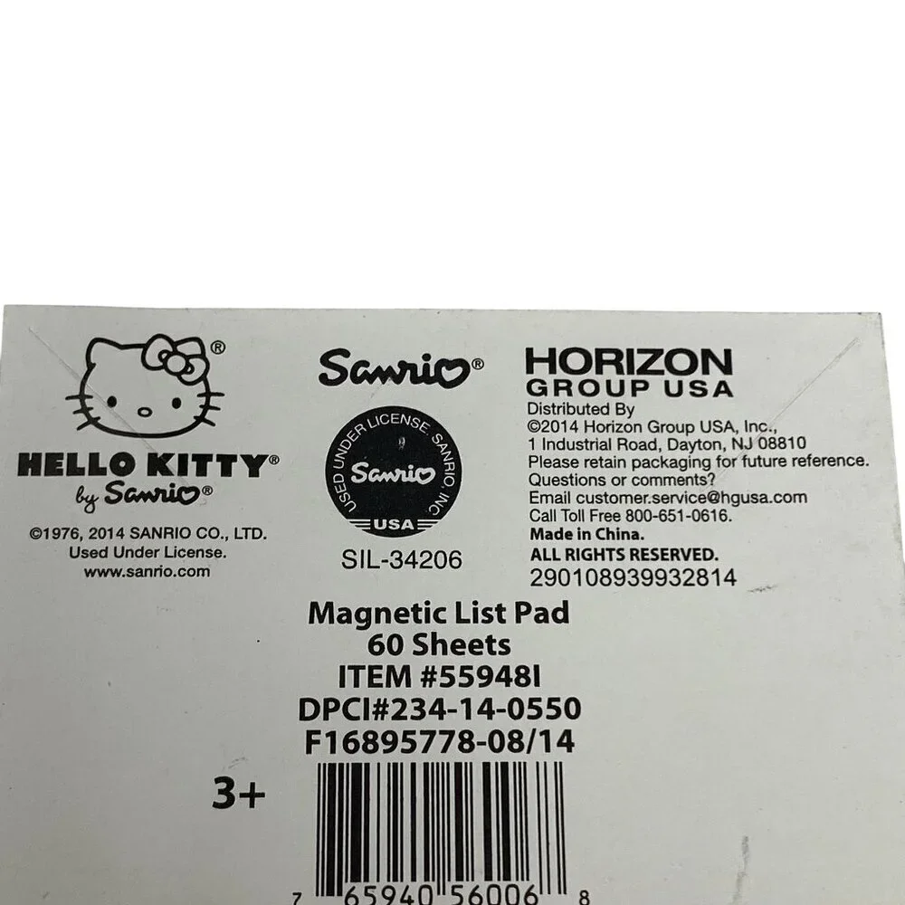 Sanrio Hello Kitty Winter Holiday Christmas Magnetic List Pad 60 Lined Sheets